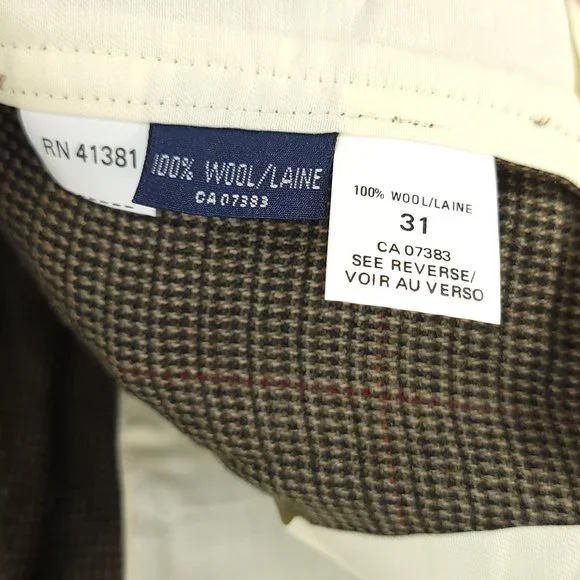 Vtg Polo Ralph Lauren Pants Men's 31x36 Wool Multicolor Stewart Sport Trousers - Picture 9 of 12